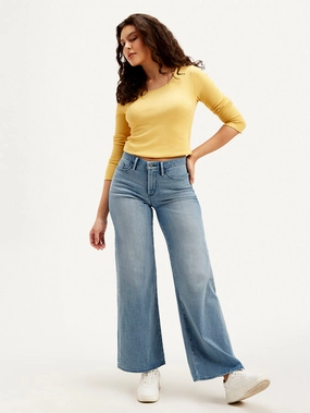 Yearlong Fit Anti Snag Thread Technology Women's Redloop 312 Blue Straight Fit Mid Rise Jeans