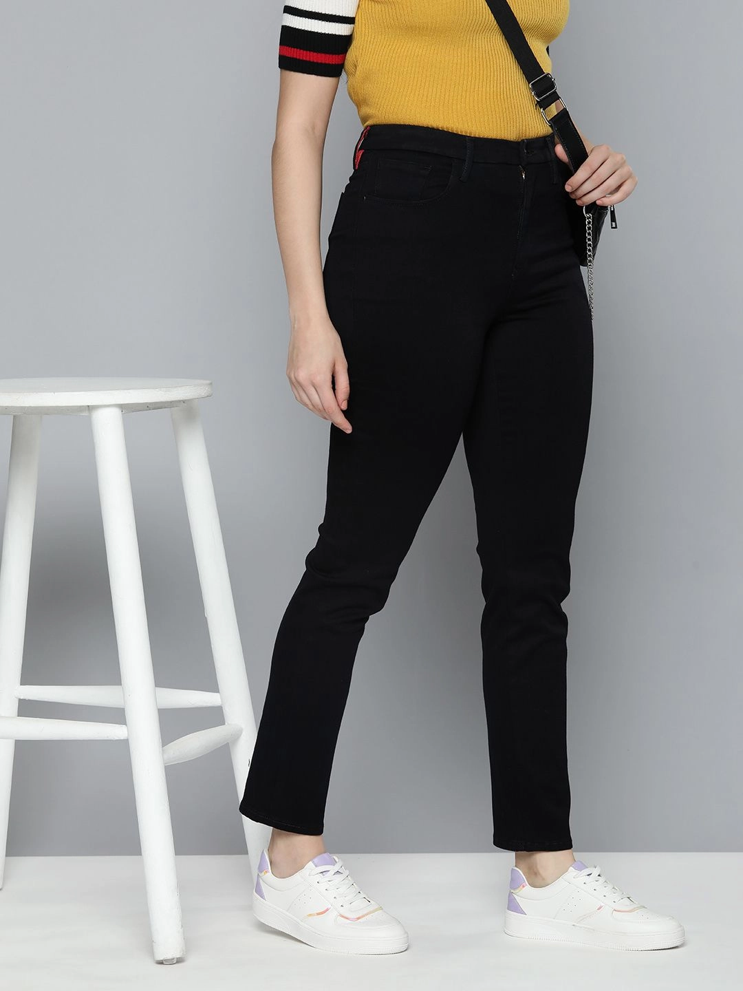 Eco Friendly Denim Trusted Outfit Women's Redloop 724 Black Straight Fit High Rise Jeans