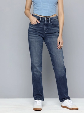 Thermal Regulating Fabric Women's Redloop 724 Blue Straight Fit High Rise Jeans