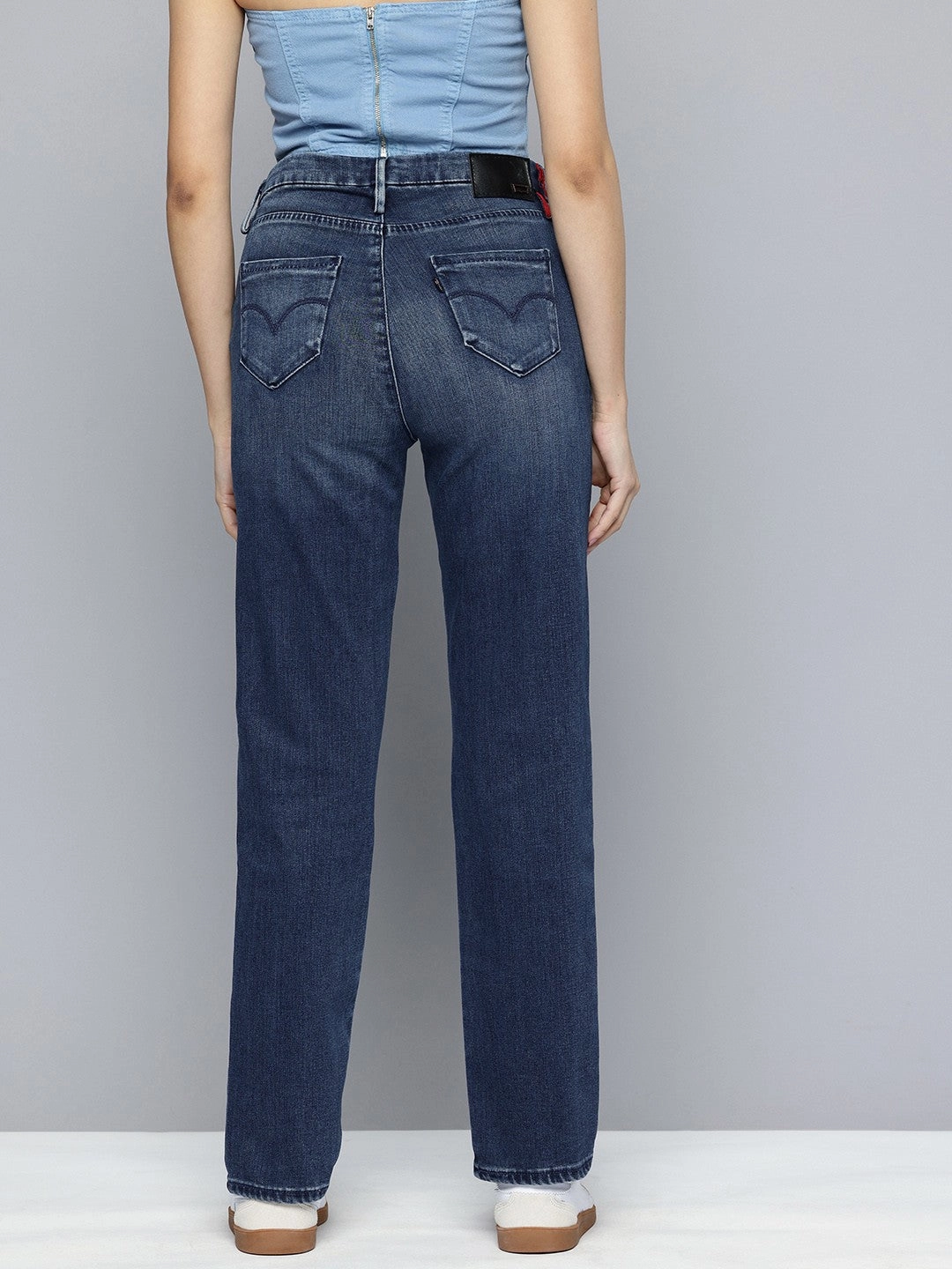 Modern Minimalist Stretch Women's Redloop 724 Blue Straight Fit High Rise Jeans