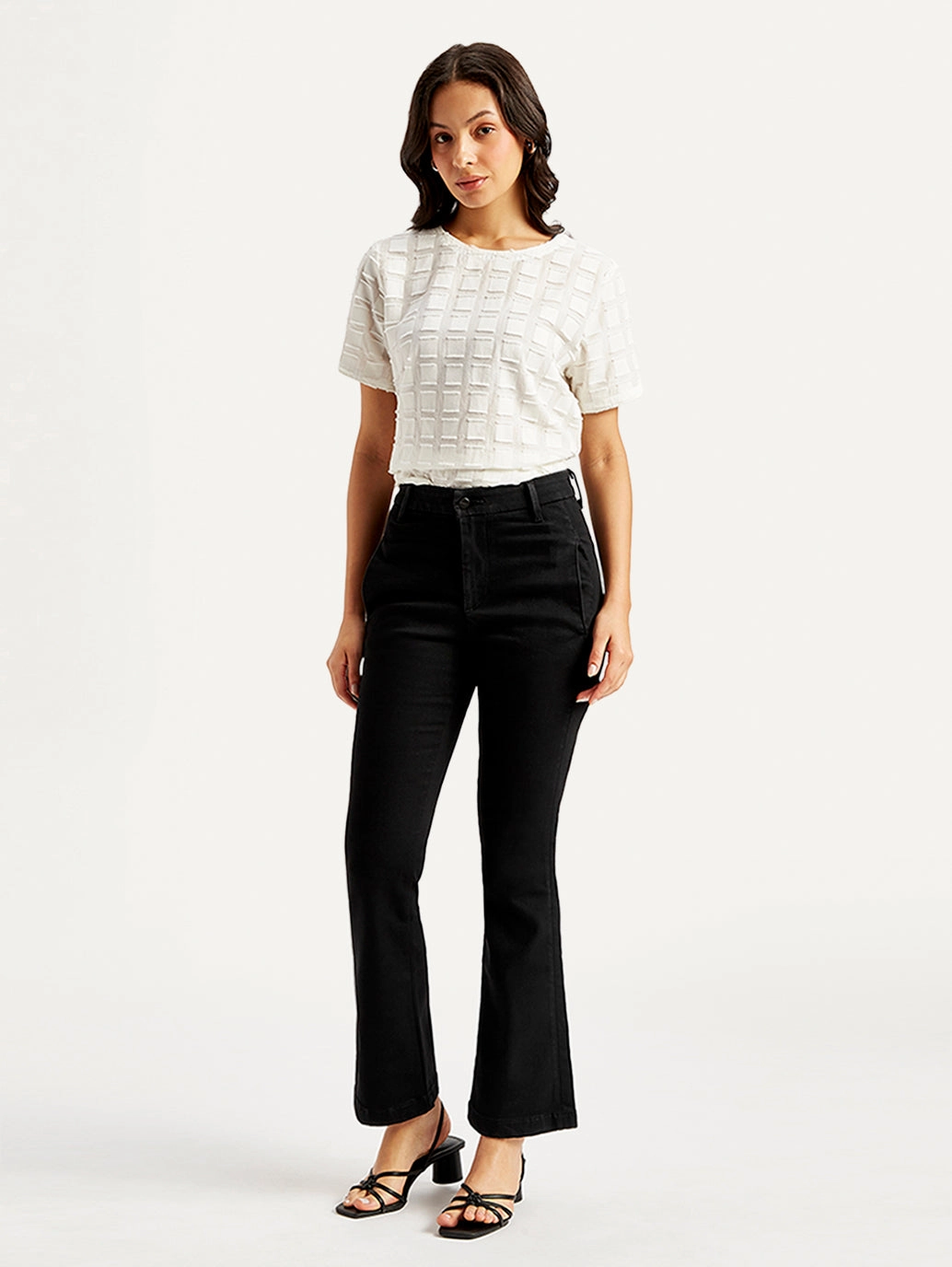 Women's Redloop 725 Black Flared Fit High Rise Jeans Vibrant Fashion Lover