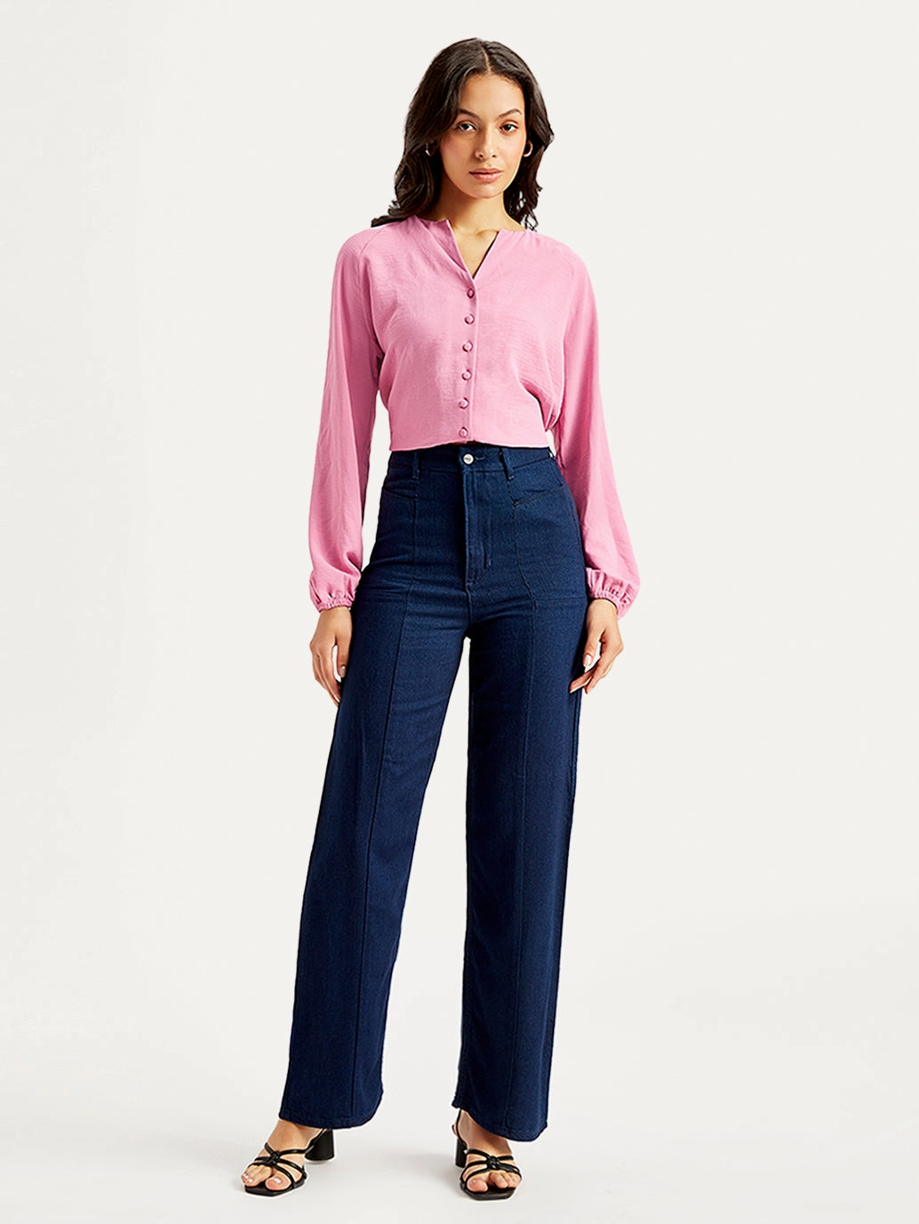 Women's Redloop Blue Loose Fit High Rise Jeans Simple clothing Weekend Style Casual Parent Style