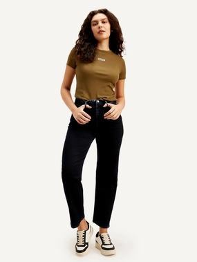 Style Element Weekend Warrior Earthy Women's Redloop Dark Indigo Ribcage Straight Fit High Rise Jeans