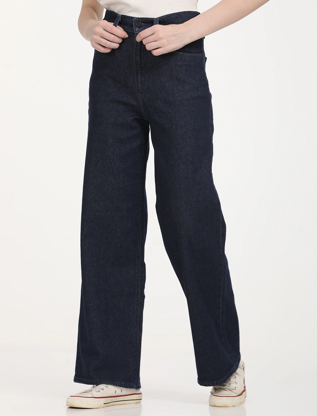 Fashionable Fit Women's Redloop Mid Rise Navy?Bootcut Trousers