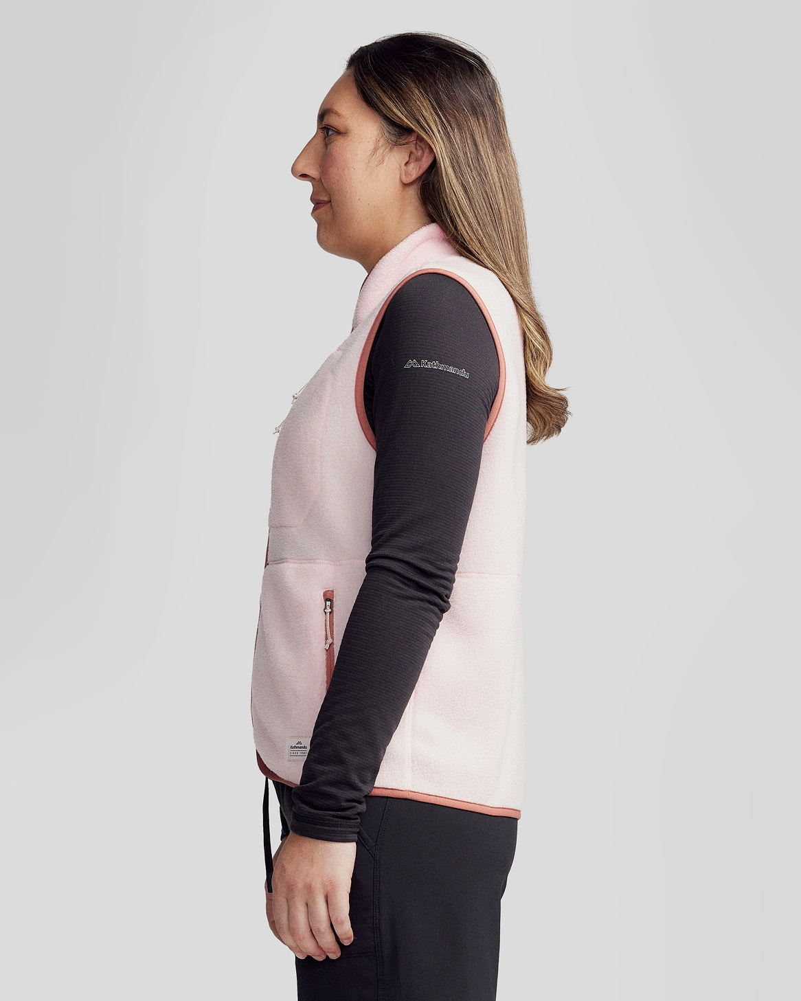 Women??s Trailhead Fleece Vest - Peachy Quick Access Closure Heat Sealed Edges