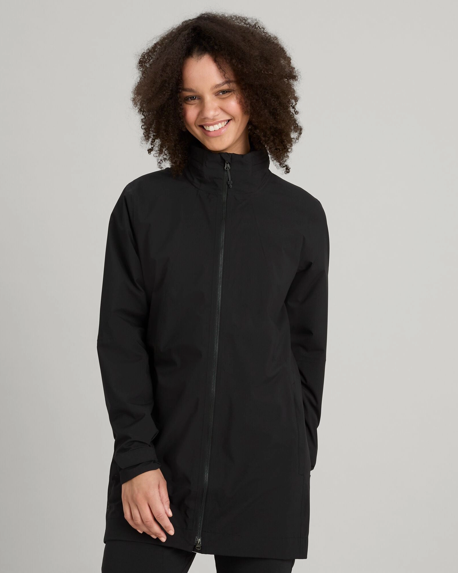 Women's Trailhead Stretch 2.5-layer Rain Parka - Black Stingray Ultra Soft Brushed Interior Primaloft Insulation