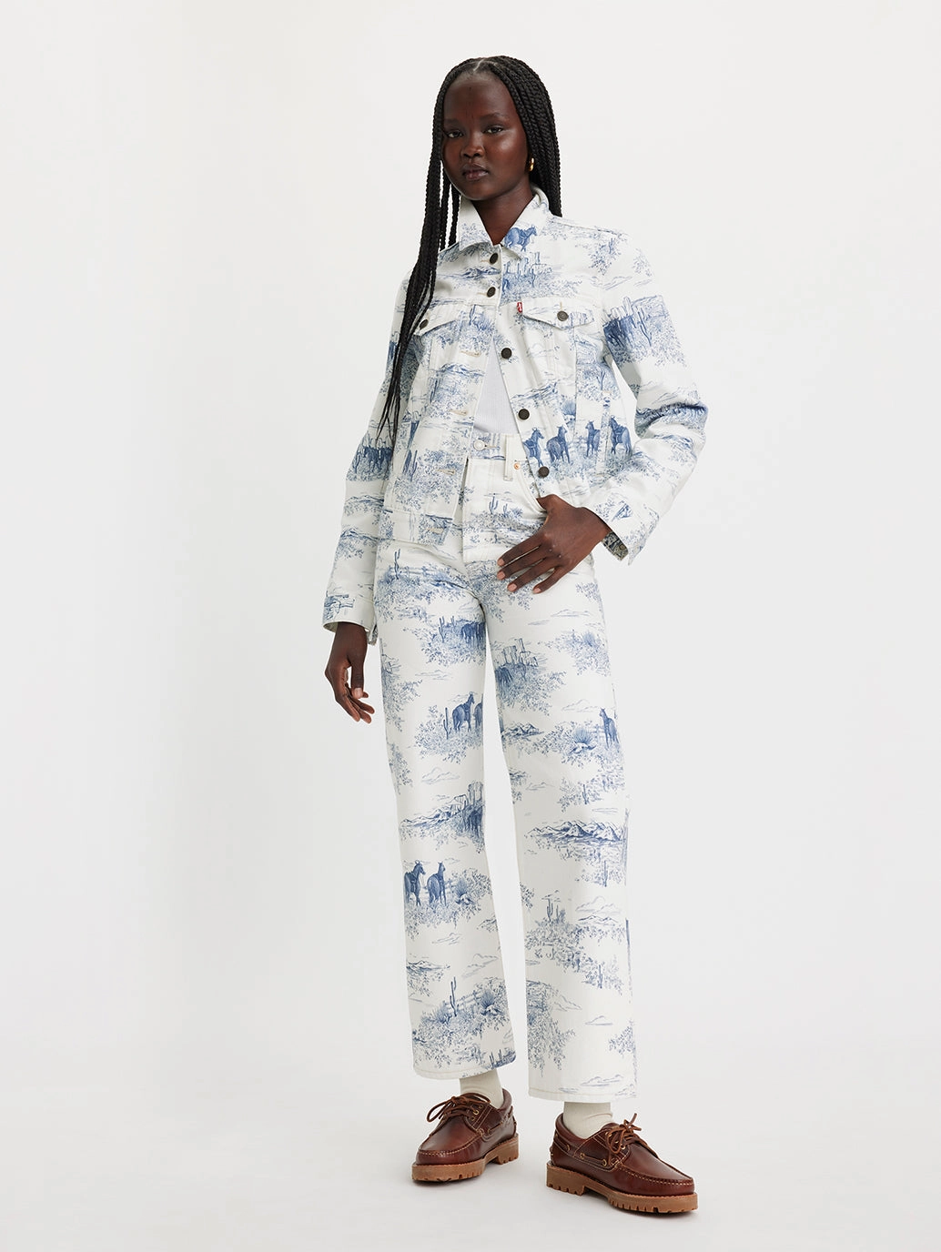 Acid Wash Effect Women's White Ribcage Straight Ankle Fit Mid Rise Jeans