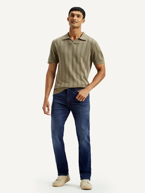 Anti Pilling Technology Men's Redloop 513 Light Indigo Slim Straight Fit Mid Rise Jeans