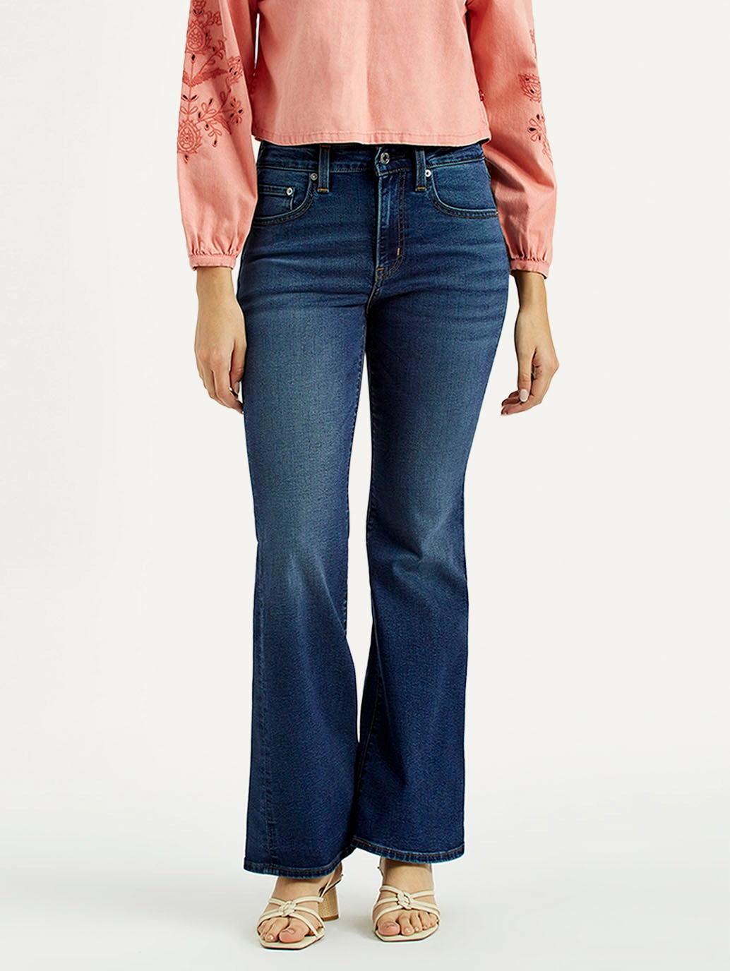 Flexible Waistband Construction Women's 726 Dark Indigo Flared Fit High Rise Jeans