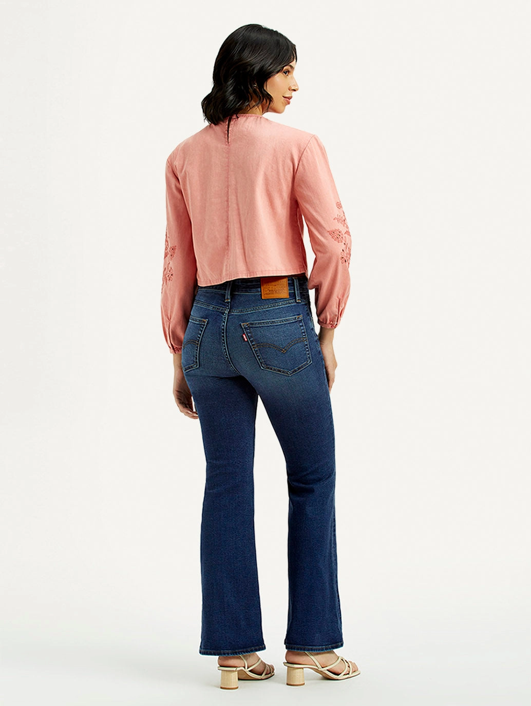 Style Layer Functional Waistband Women's 726 Dark Indigo Flared Fit High Rise Jeans