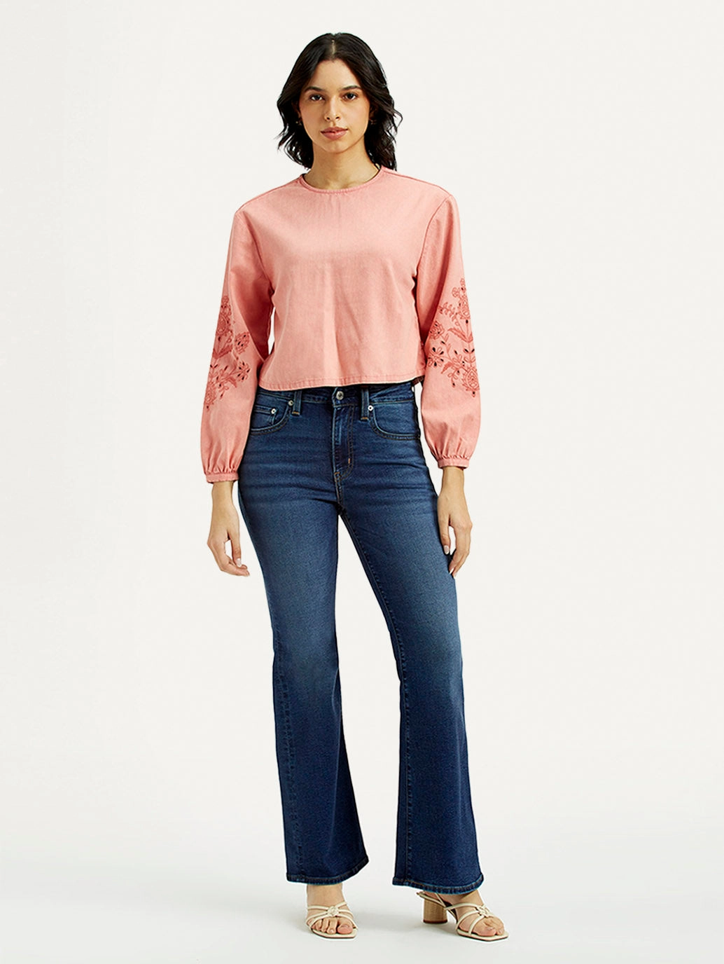 Smart Casual Athlete Fit Women's 726 Dark Indigo Flared Fit High Rise Jeans