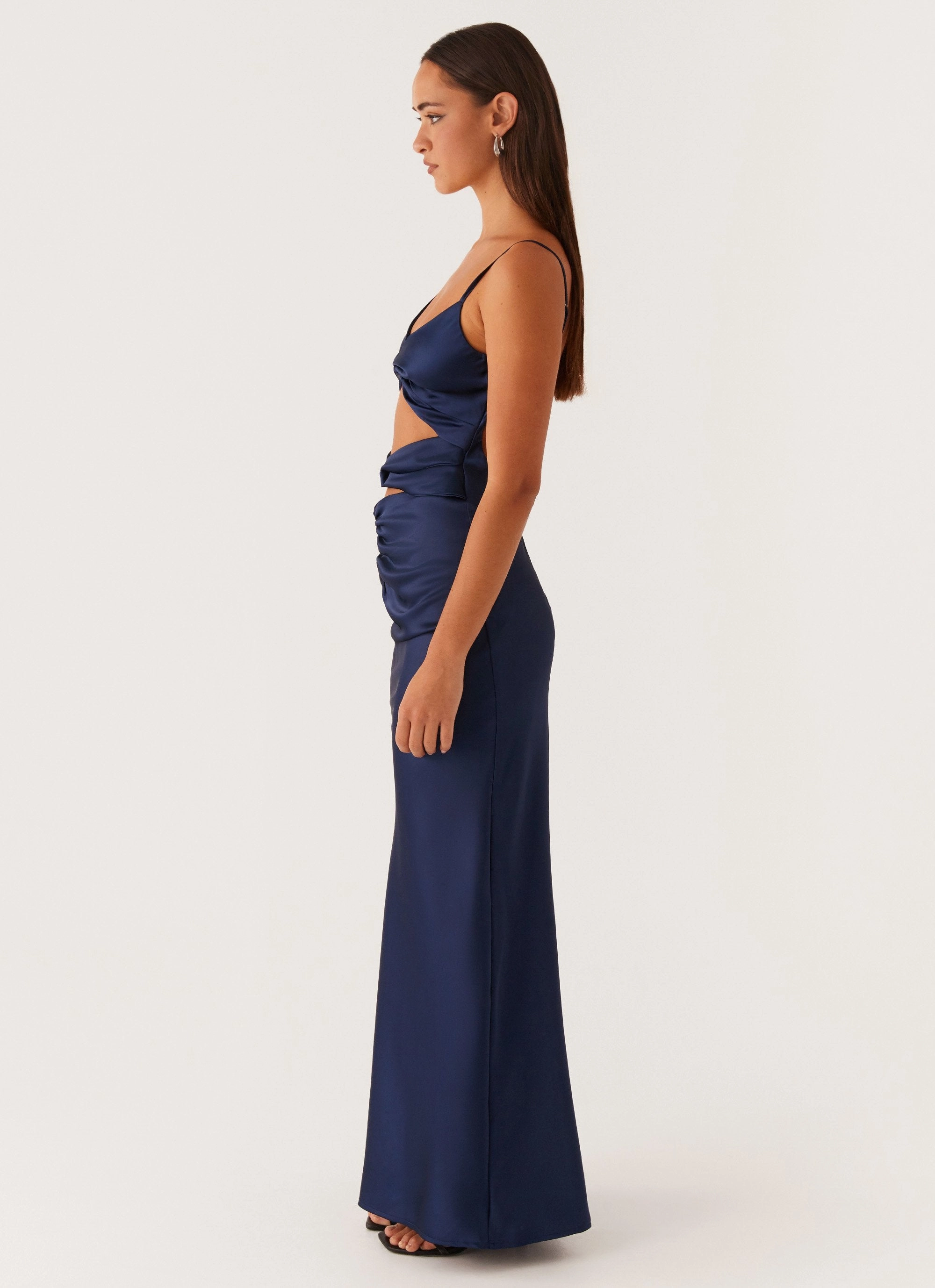 Stormie Satin Maxi Dress - Navy Year Round