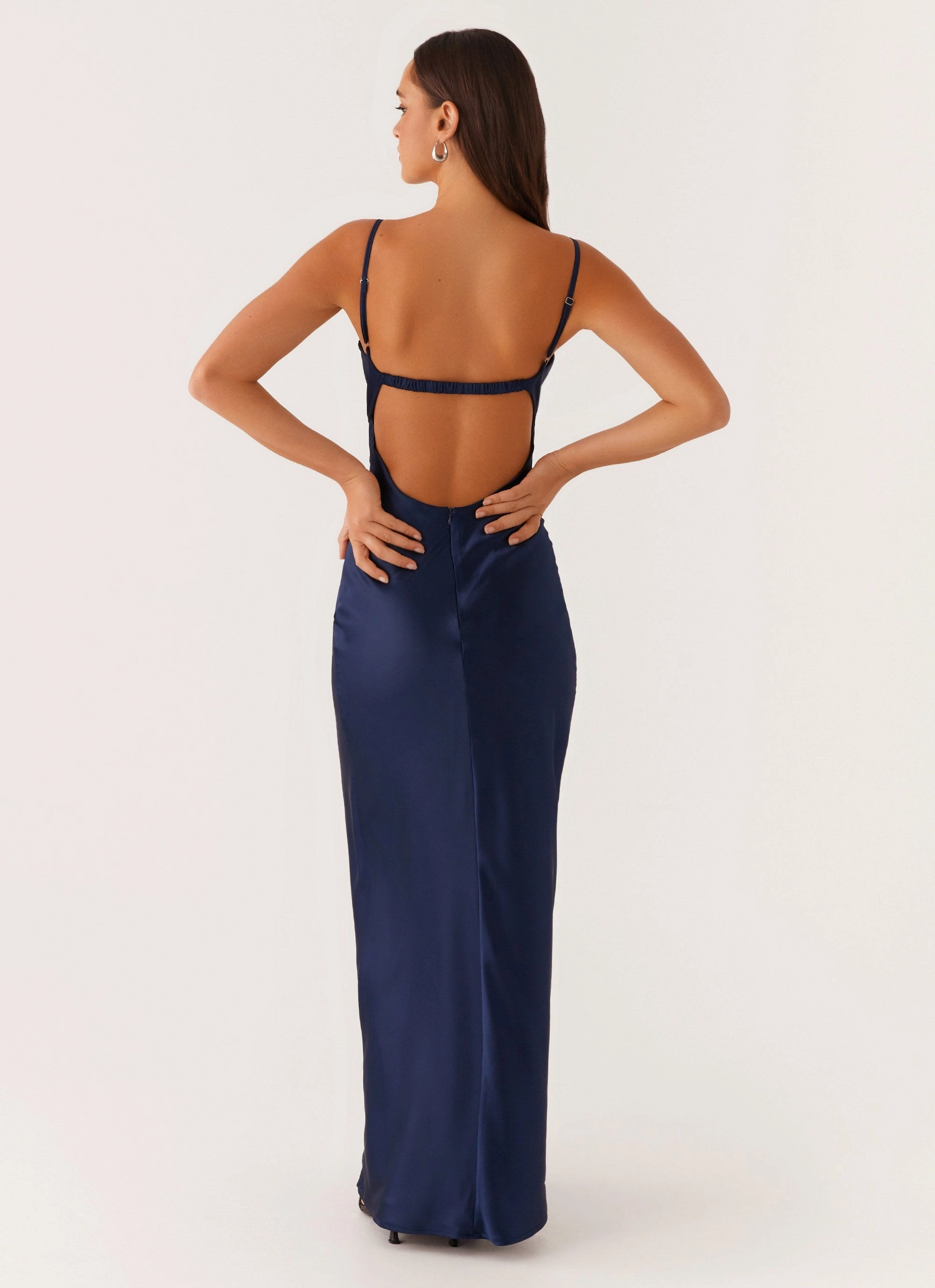 Stormie Satin Maxi Dress - Navy Chic formal attire
