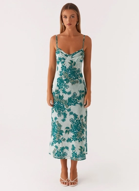 Love Song Midi Dress - Cloud Nine Floral Sophisticated Appeal Night wear