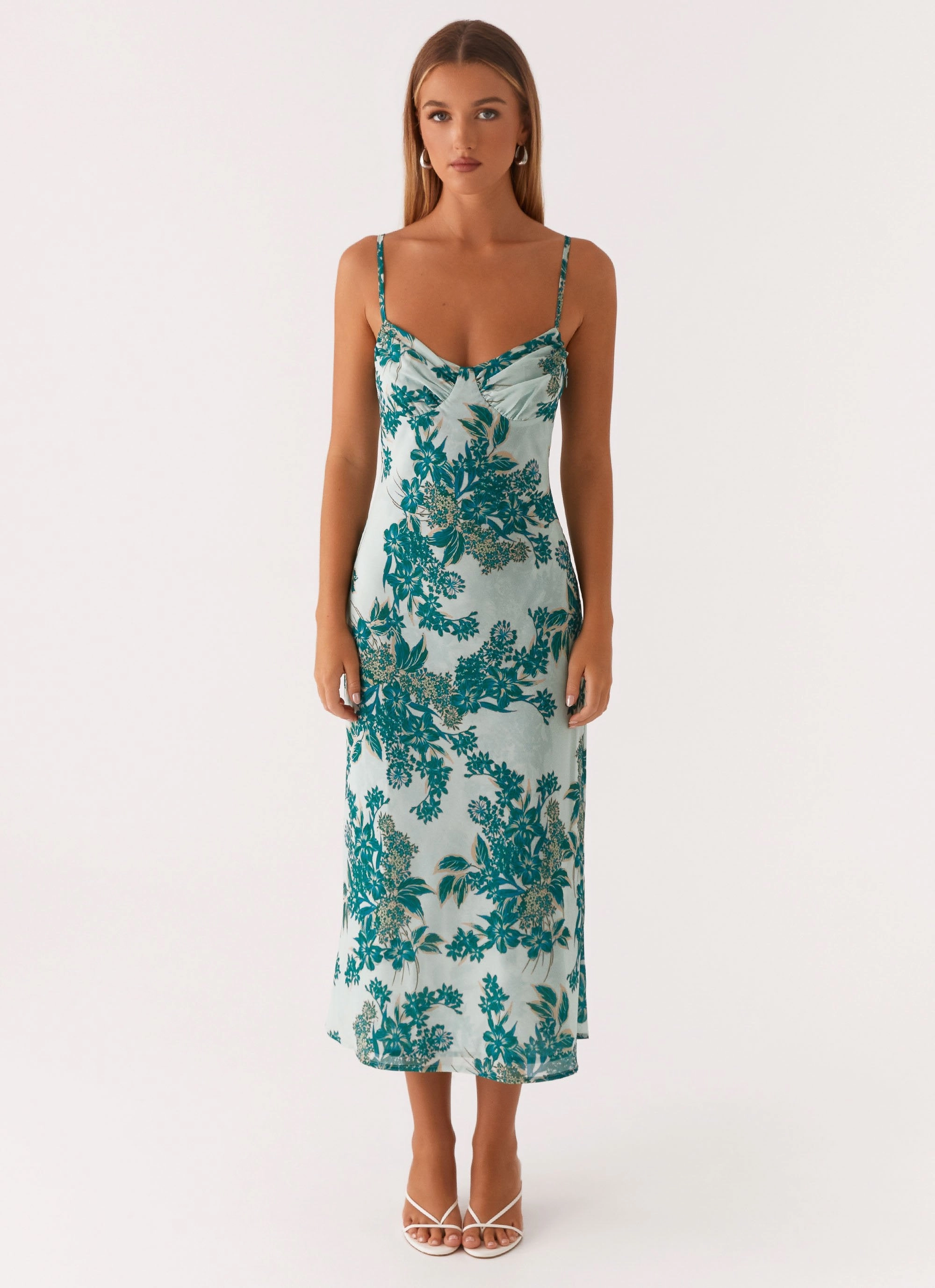 Love Song Midi Dress - Cloud Nine Floral Sophisticated Appeal Night wear