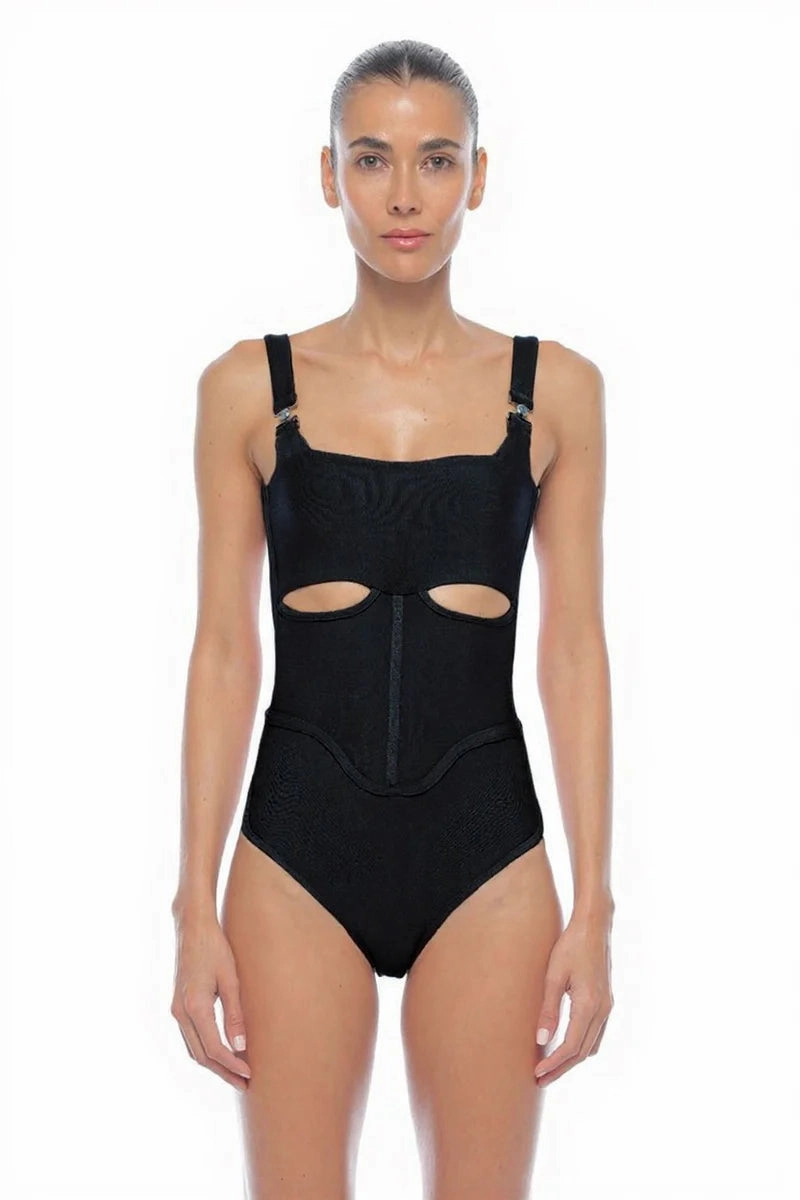 Textured-Surface Mesh Lining Gina One Piece