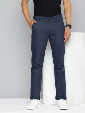 Men's Navy Slim Fit Chinos Utility Style WindResistantMaterial