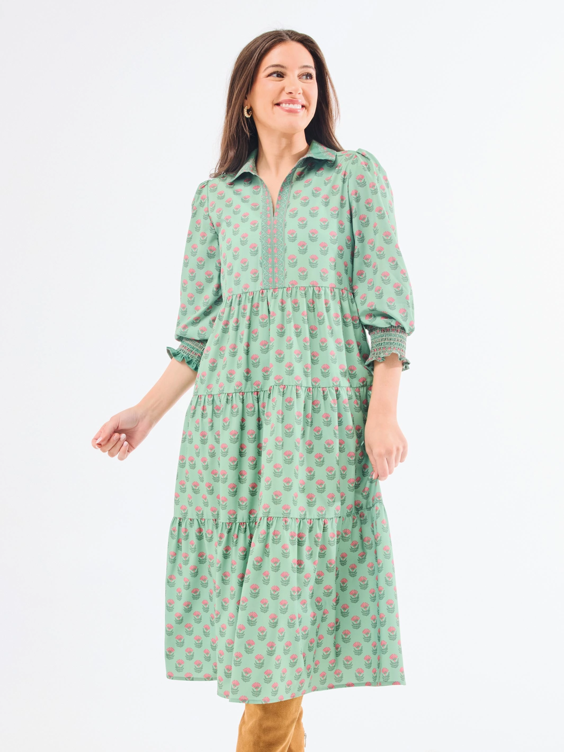 Eleanor Dress | Floral Foulard Vineyard Stylish Appeal