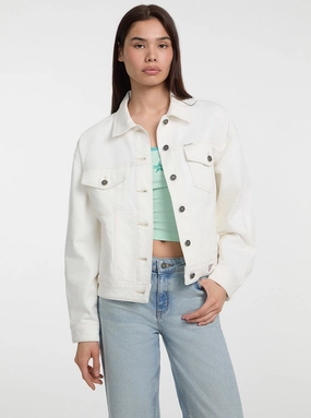 Wind Resistant Coating Guess Jeans Eco White Oversize Trucker Jacket