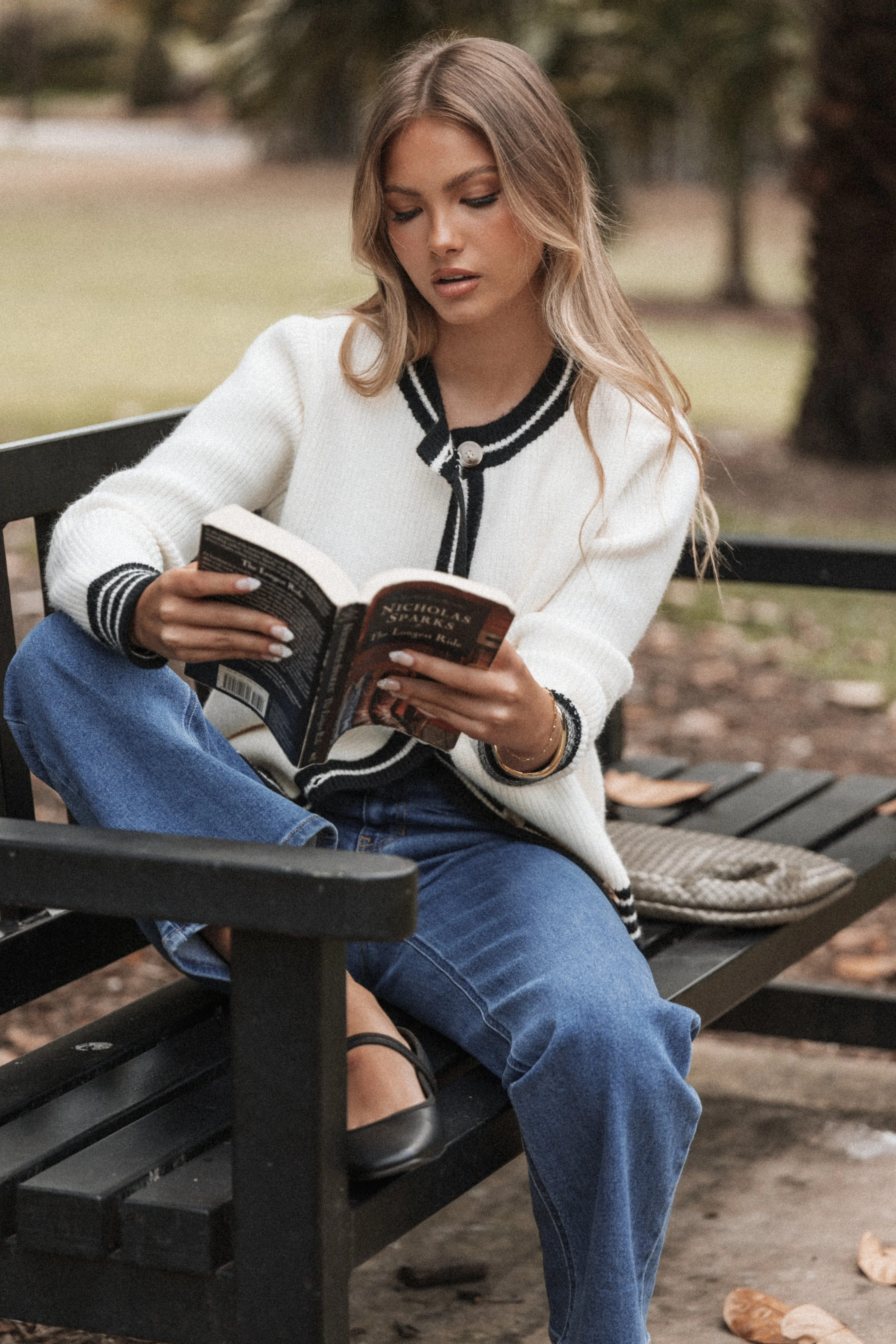 Soft Microfiber Surface FrayResistant Edging Yorkshire Contrast Hem Cardigan - Cream