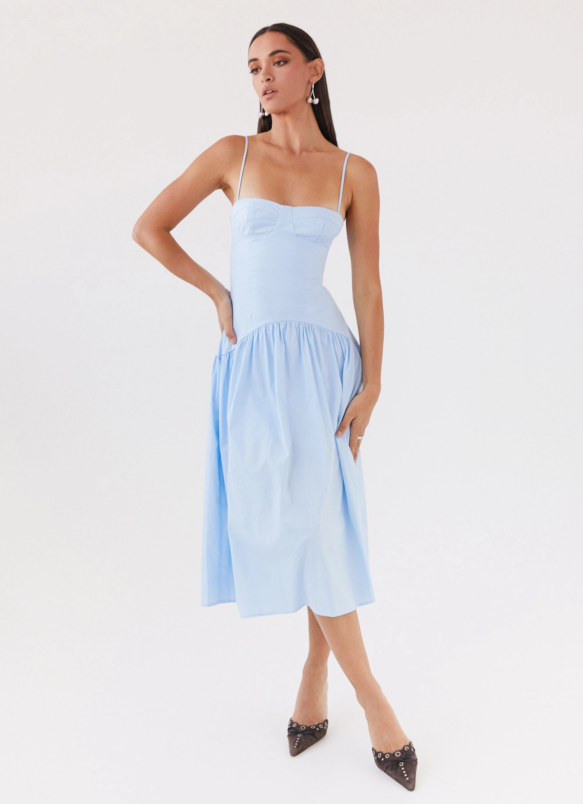 Cool Movement Yvette Corset Midi Dress - Blue
