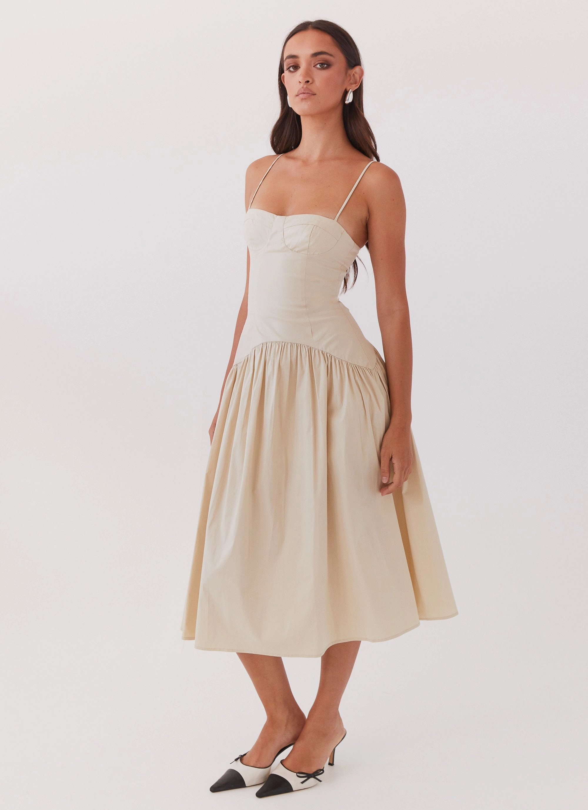 Yvette Corset Midi Dress - Desert Sage Light Soft