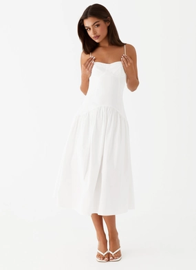Timeless Fit Look Vibrant Look Yvette Corset Midi Dress - White
