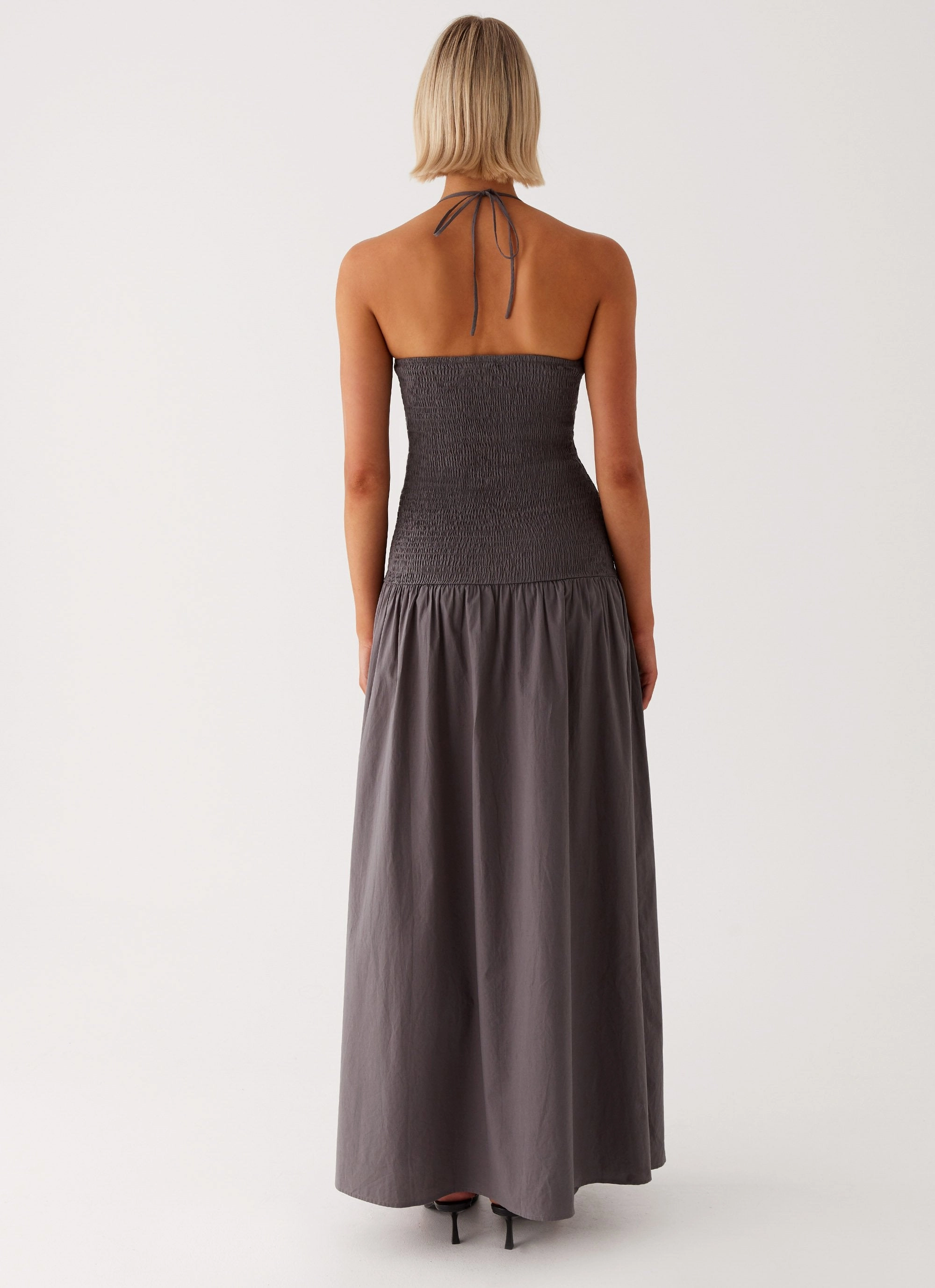 Zahra Maxi Dress - Charcoal Lightweight Wear Casual Look