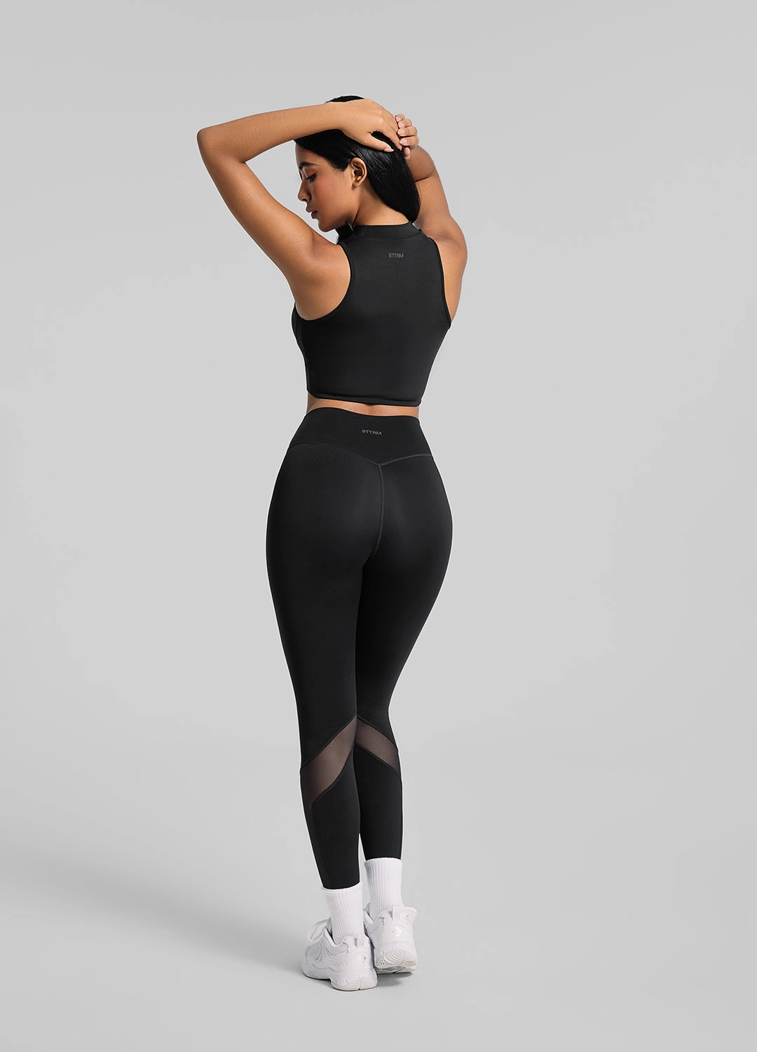 Zip Front Mesh Leggings Performance Wear